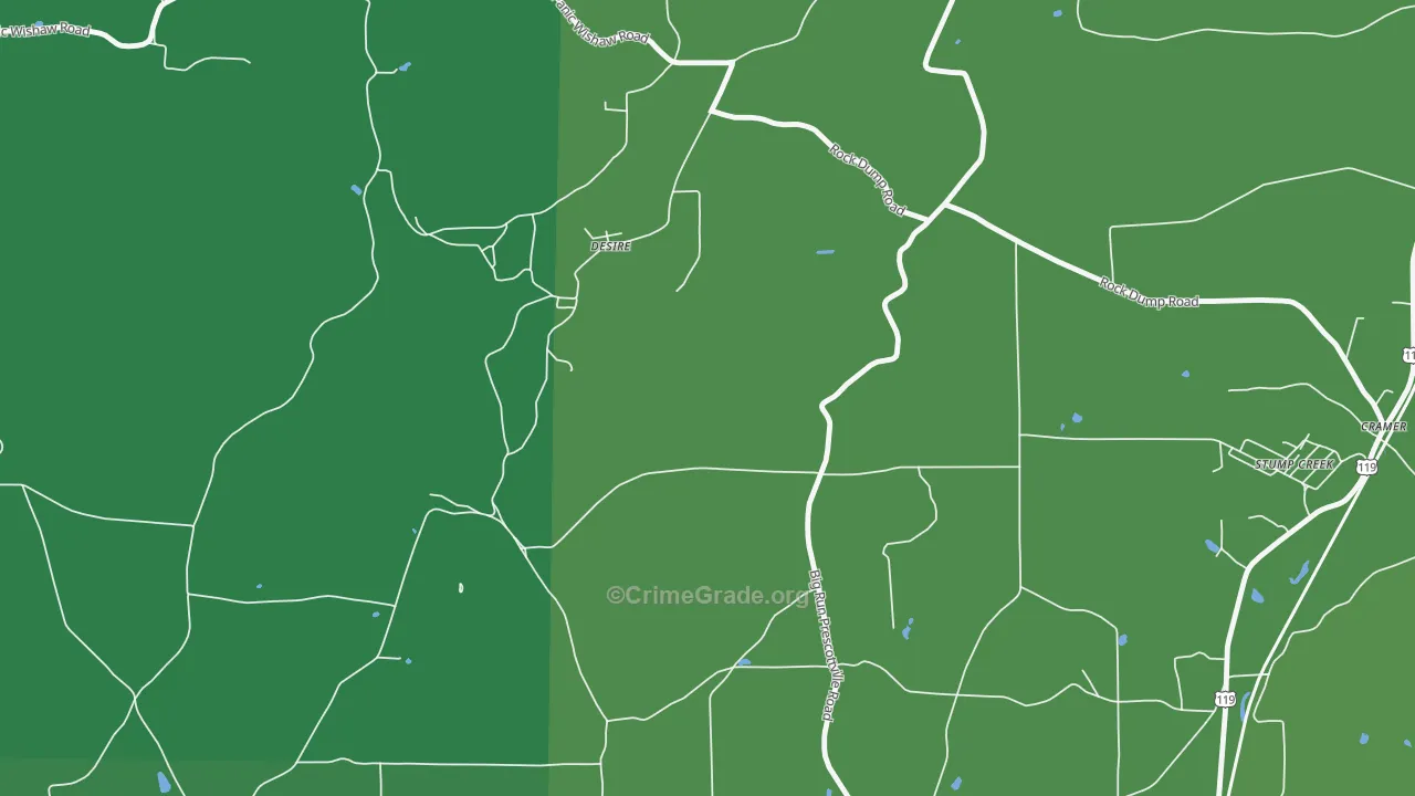 Desire, PA Map of Vehicle Theft Rates