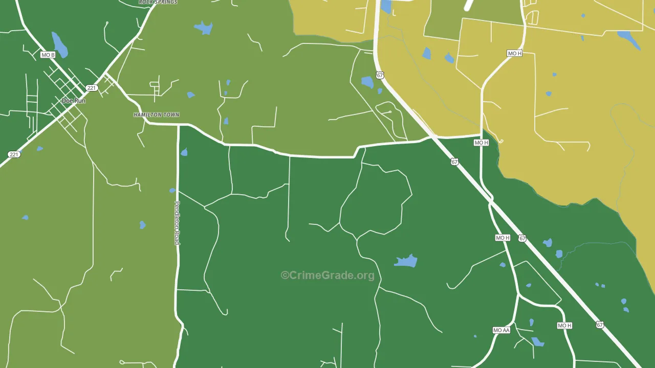 DeSmet, MO Map of Vehicle Theft Rates