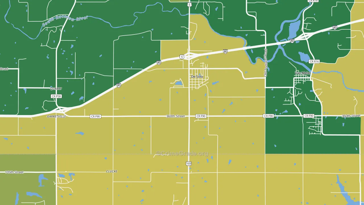 DeSoto, IA Map of Vehicle Theft Rates