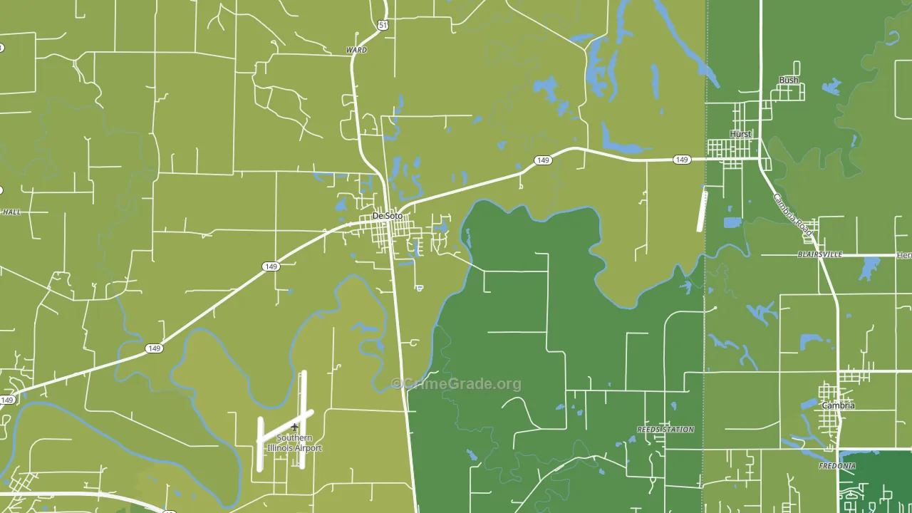 DeSoto, IL Map of Vehicle Theft Rates