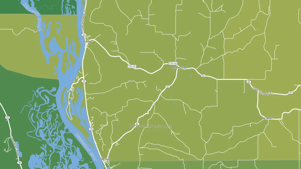 DeSoto, WI Map of Vehicle Theft Rates