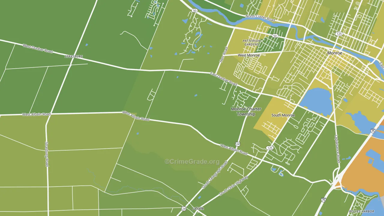 Detroit Beach, MI Map of Vehicle Theft Rates