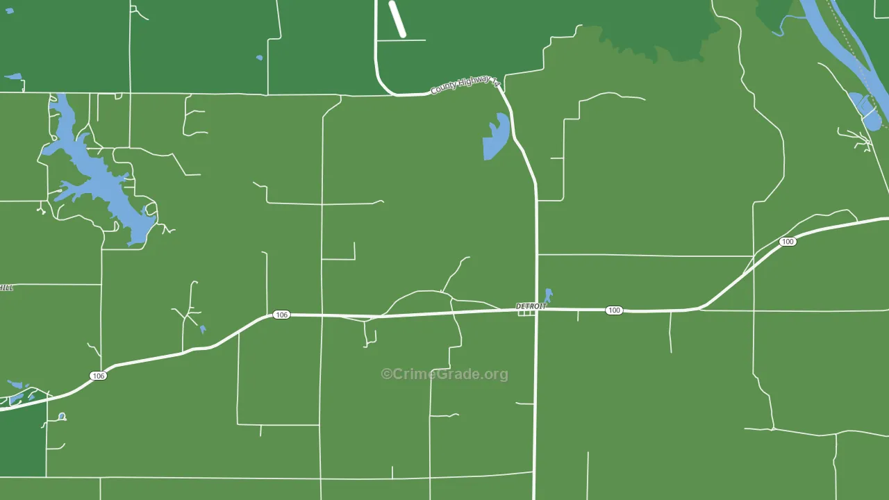 Detroit, IL Map of Vehicle Theft Rates