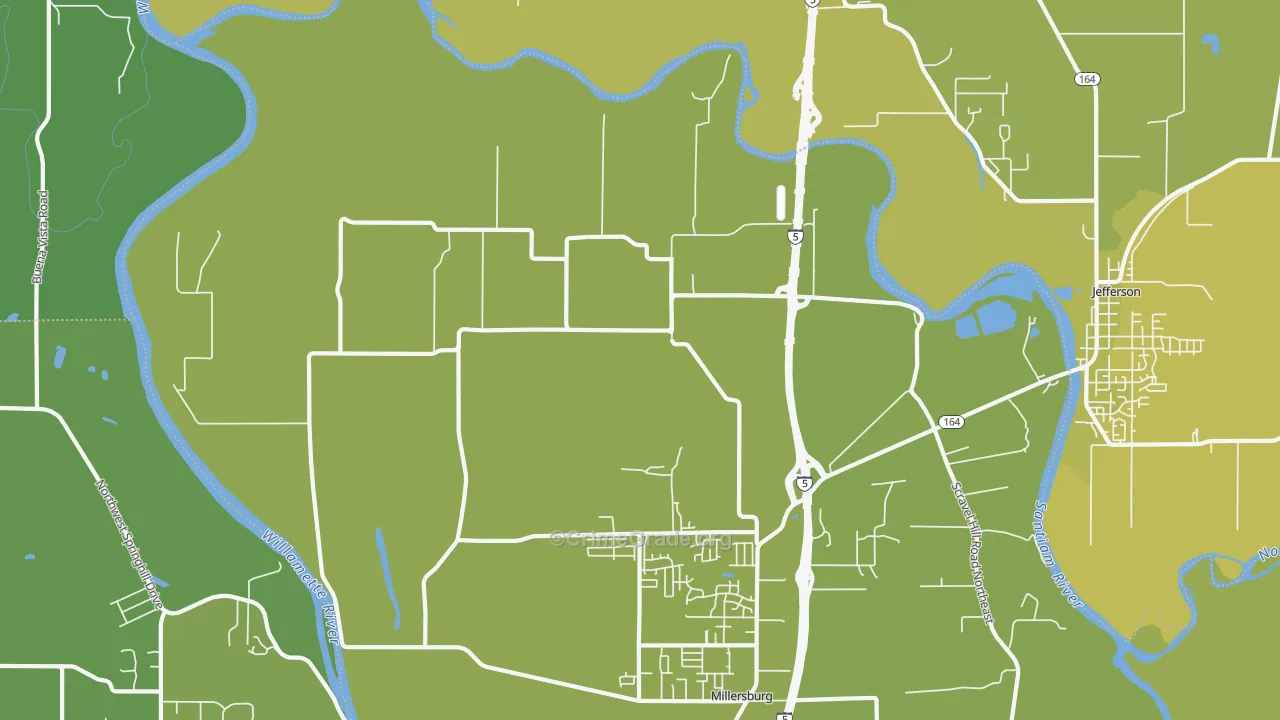 Dever, OR Map of Vehicle Theft Rates
