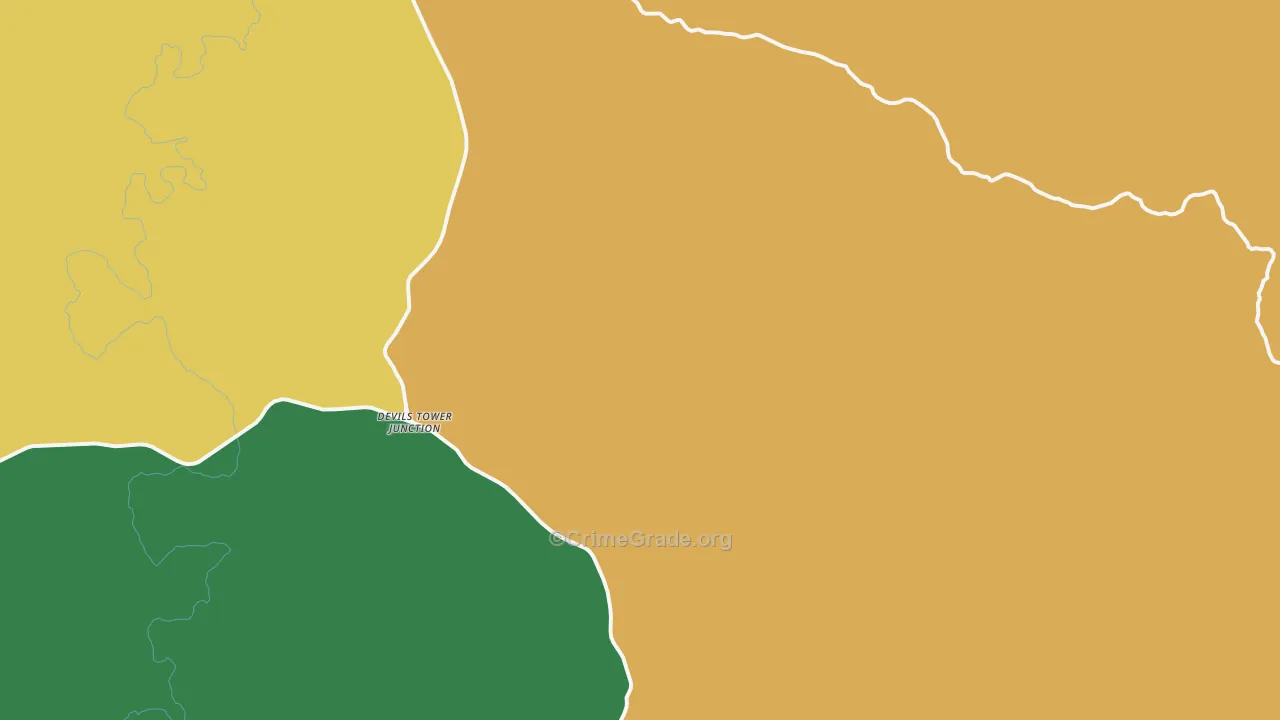 Devils Tower, WY Map of Vehicle Theft Rates