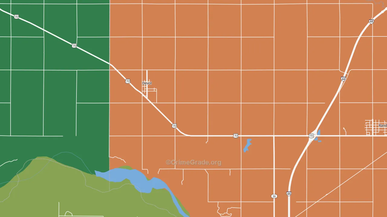 DeVol, OK Map of Vehicle Theft Rates