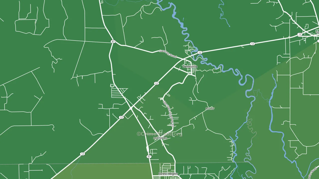 Deweyville, TX Map of Vehicle Theft Rates