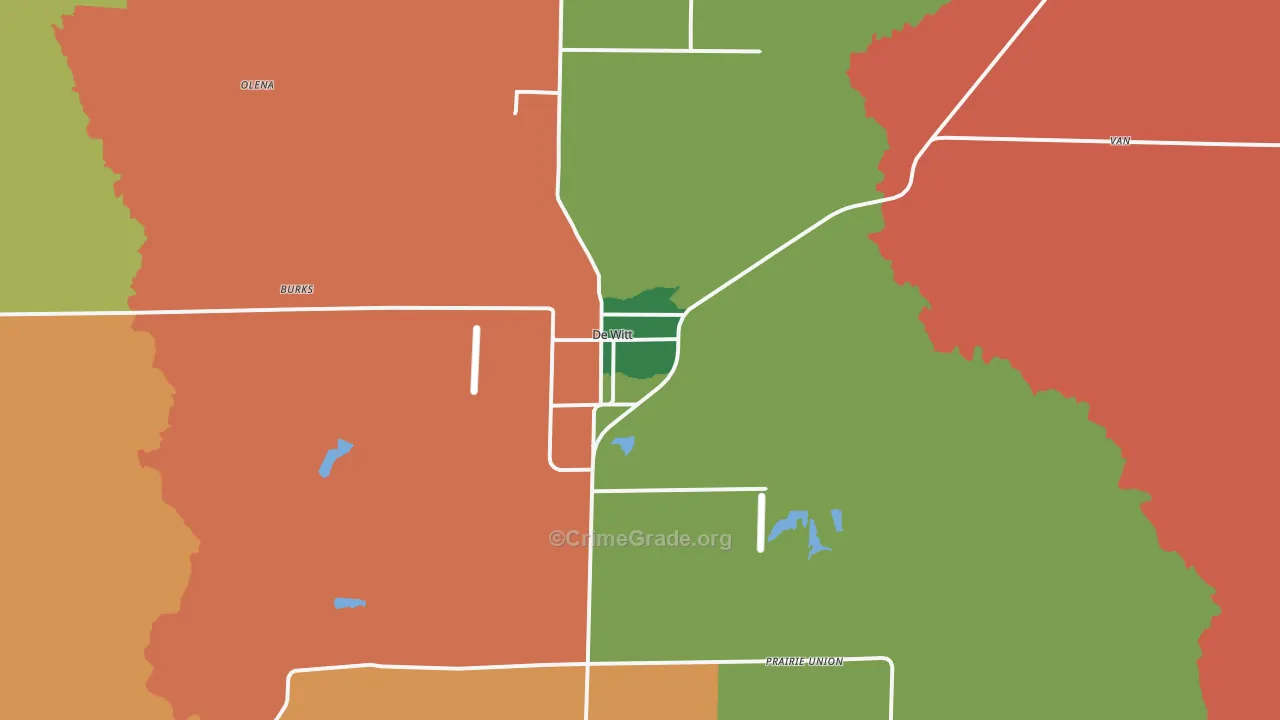 DeWitt, AR Map of Vehicle Theft Rates