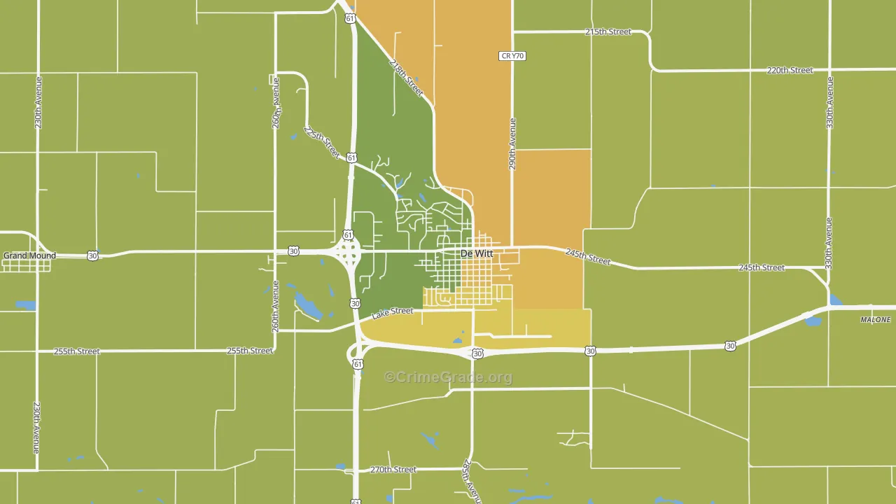 DeWitt, IA Map of Vehicle Theft Rates