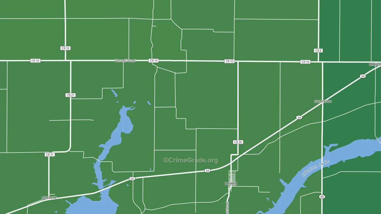 Dewitt, IL Map of Vehicle Theft Rates