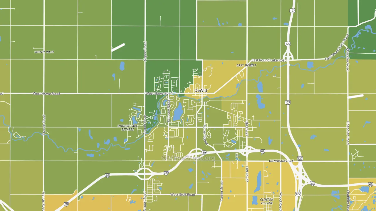 Dewitt, MI Map of Vehicle Theft Rates