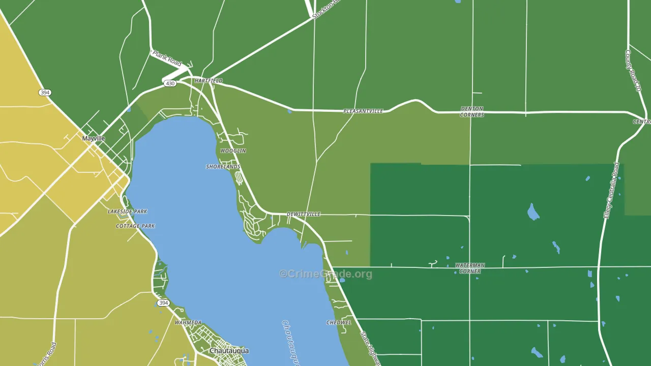 Dewittville, NY Map of Vehicle Theft Rates