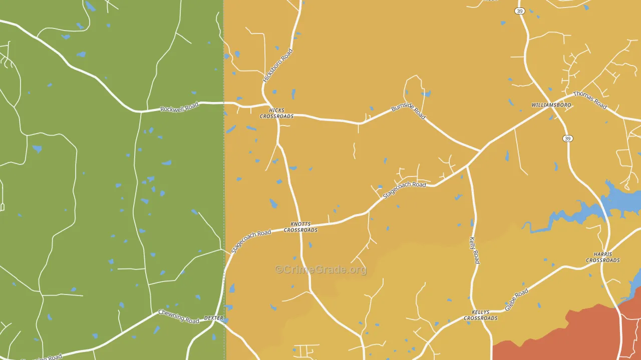 Dexter, NC Map of Vehicle Theft Rates