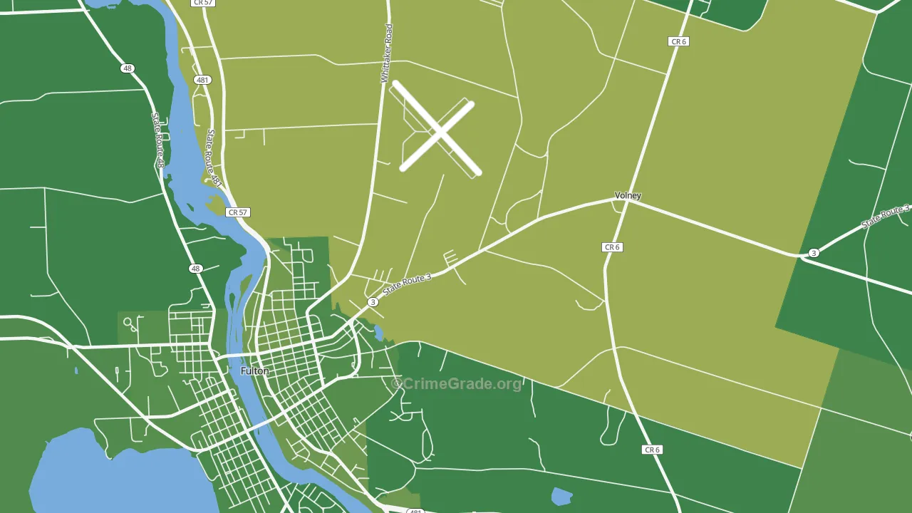 Dexterville, NY Map of Vehicle Theft Rates
