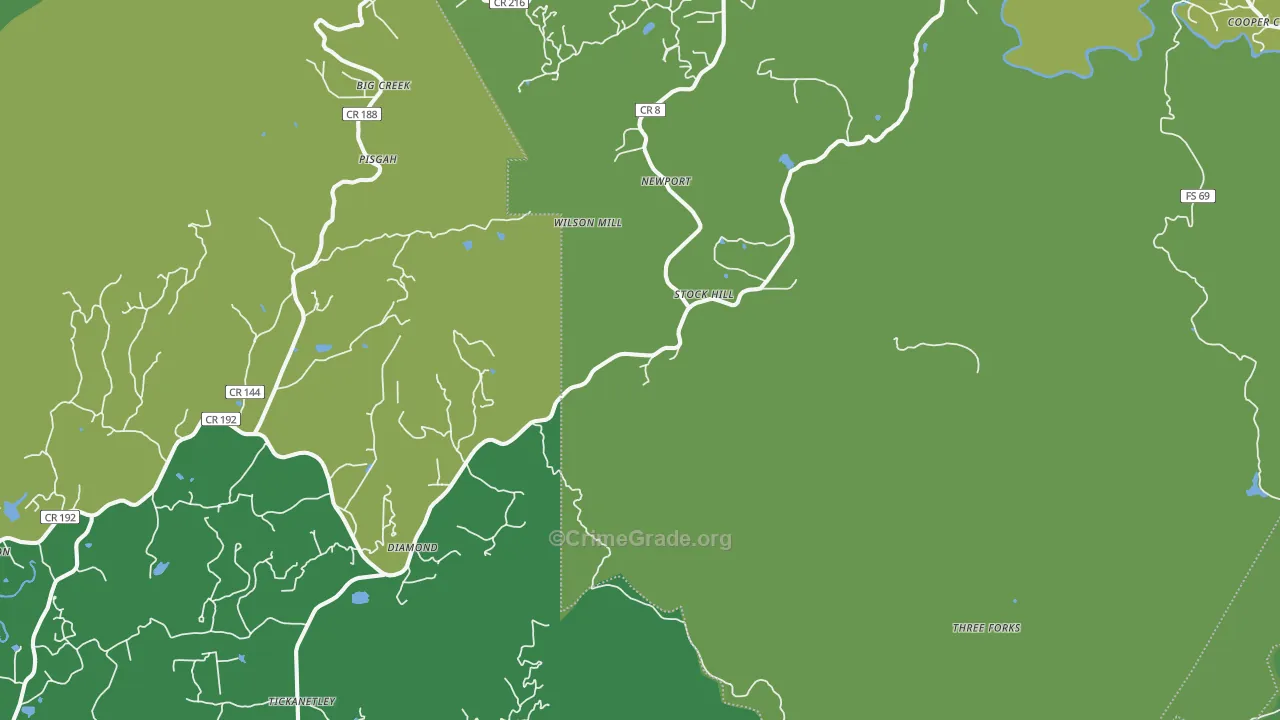Dial, GA Map of Vehicle Theft Rates