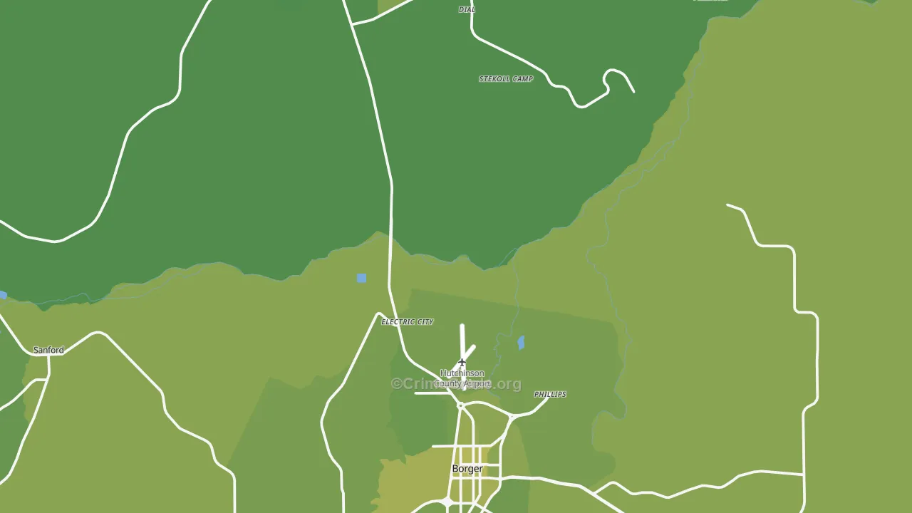 Dial, TX Map of Vehicle Theft Rates