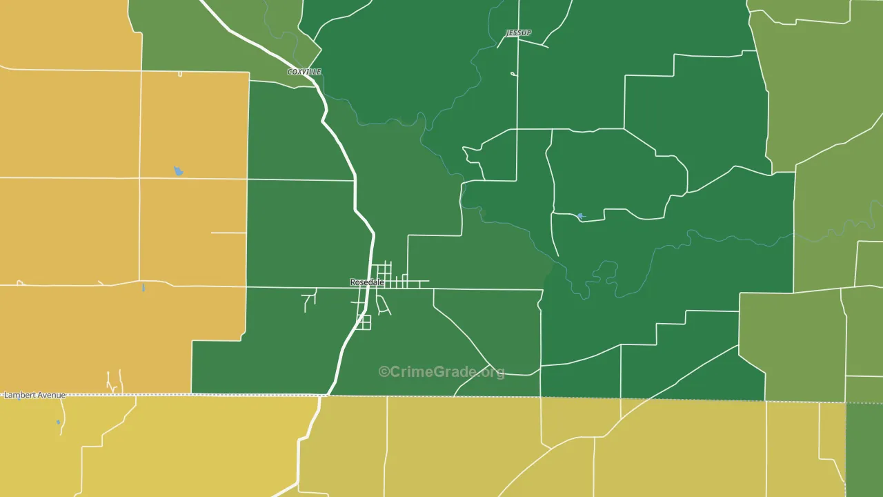 Diamond, IN Map of Vehicle Theft Rates
