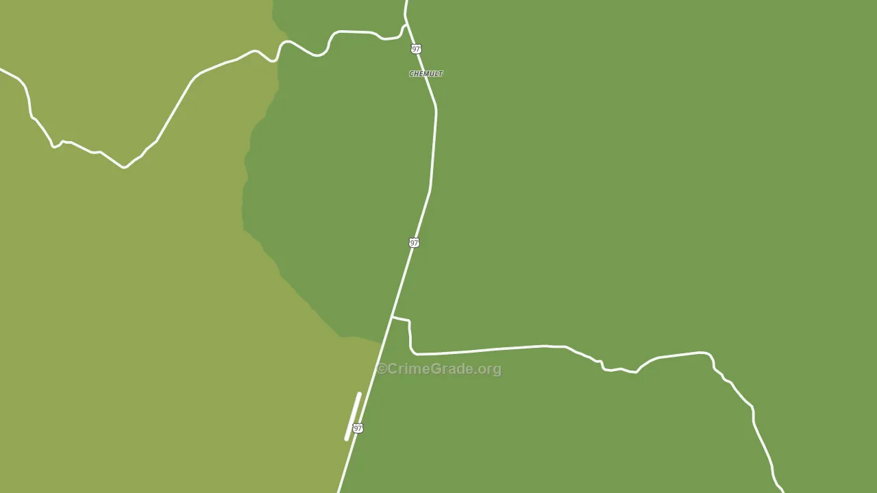 Diamond Lake, OR Map of Vehicle Theft Rates