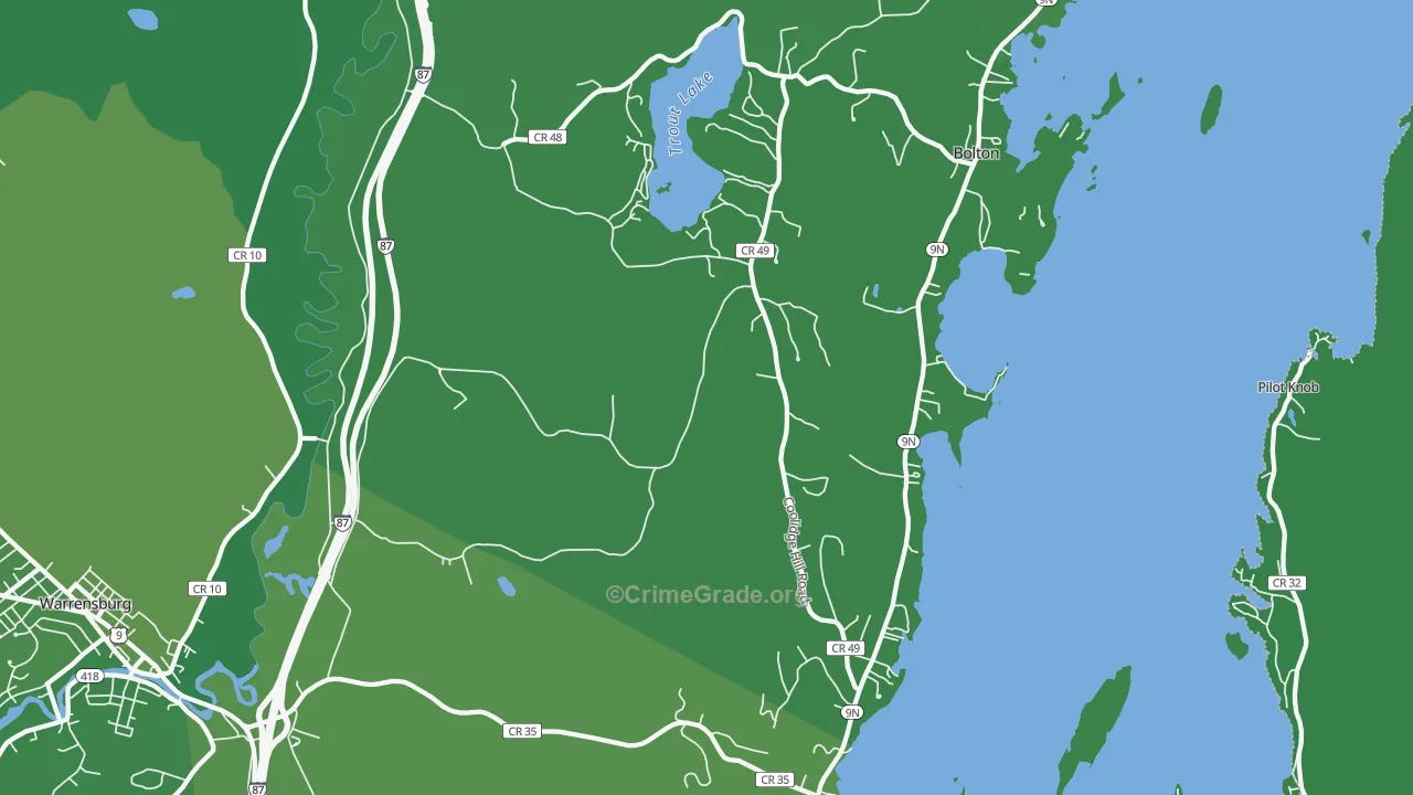 Diamond Point, NY Map of Vehicle Theft Rates
