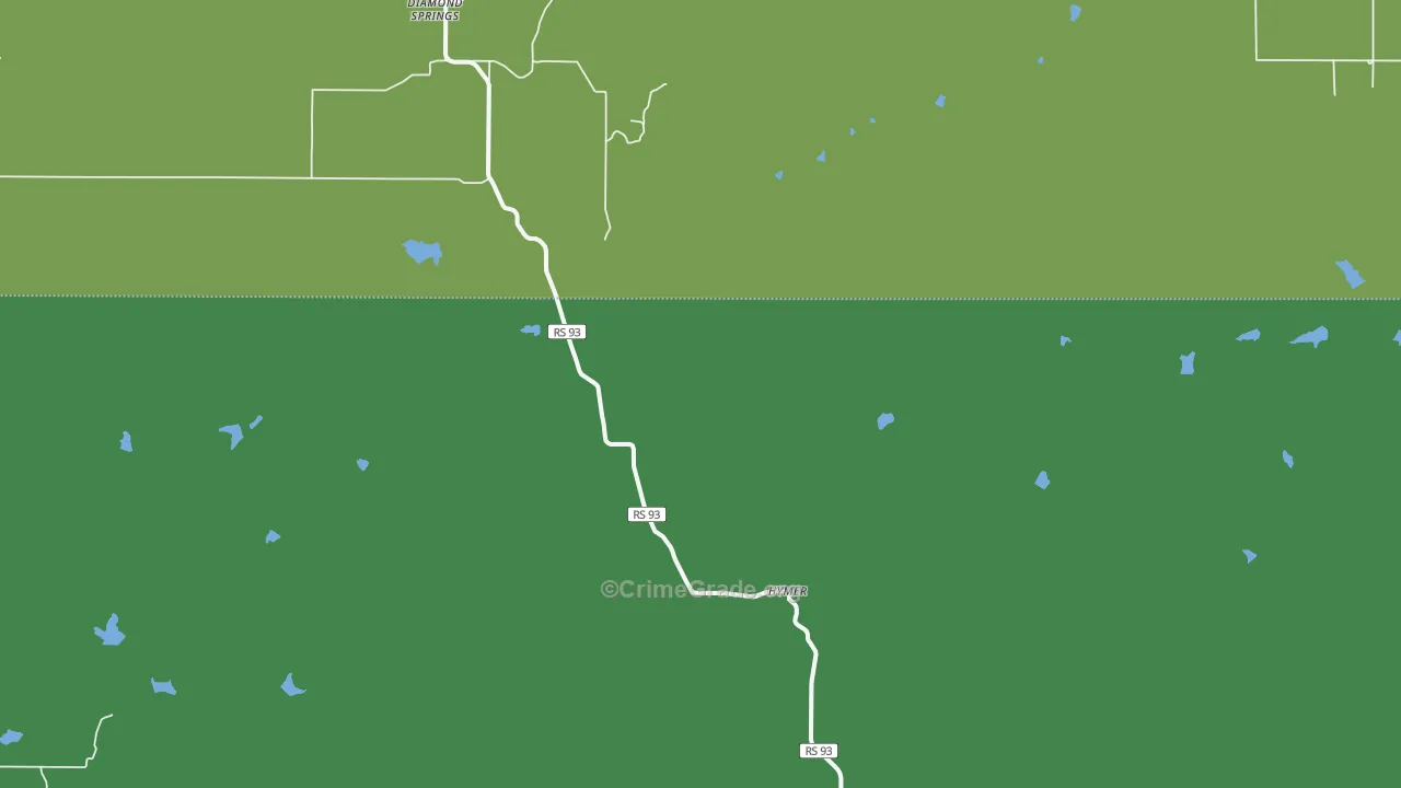 Diamond Springs, KS Map of Vehicle Theft Rates