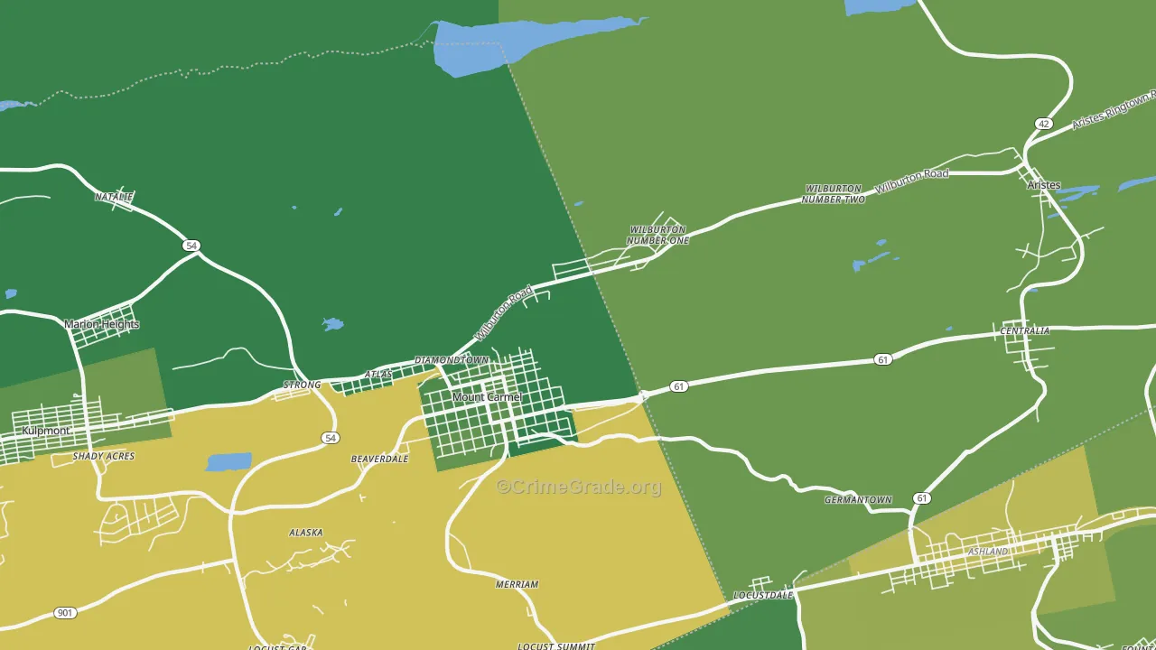 Diamondtown, PA Map of Vehicle Theft Rates