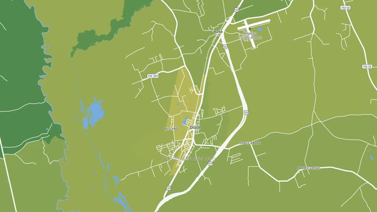 Diboll, TX Map of Vehicle Theft Rates