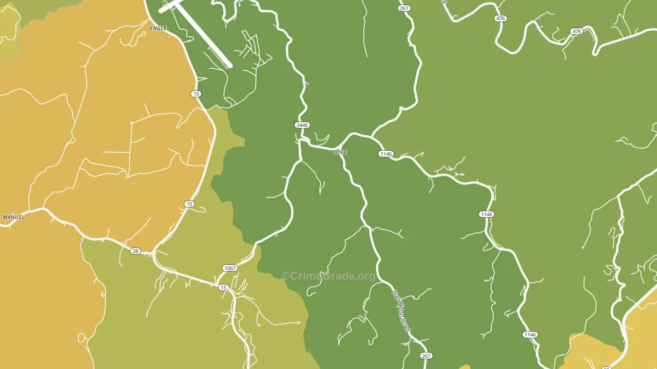 Dice, KY Map of Vehicle Theft Rates