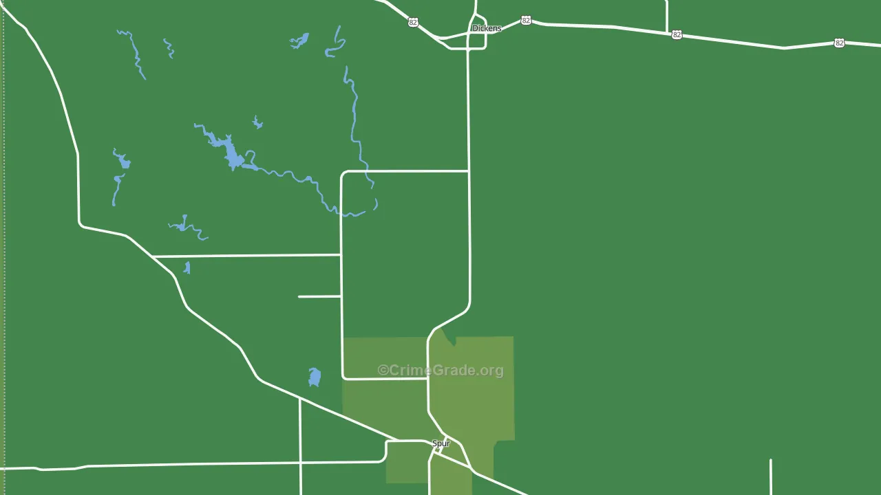 Dickens County, TX Map of Vehicle Theft Rates