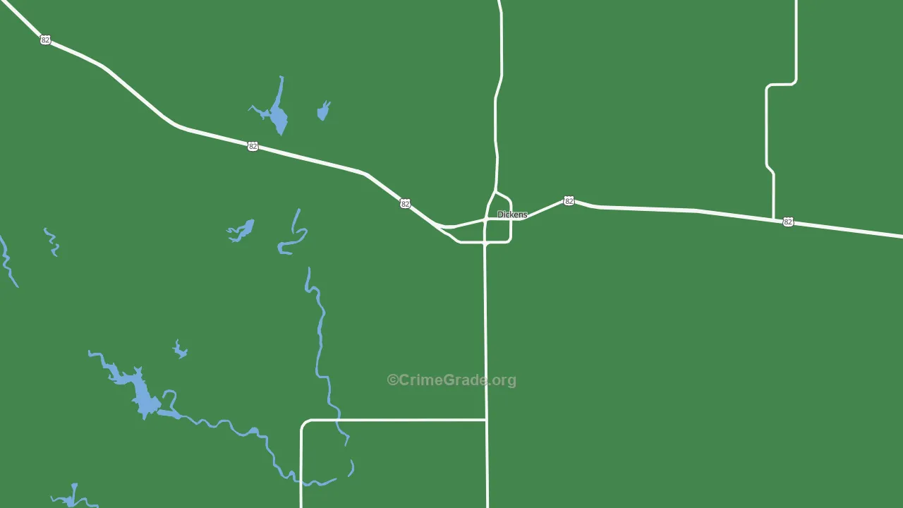 Dickens, TX Map of Vehicle Theft Rates