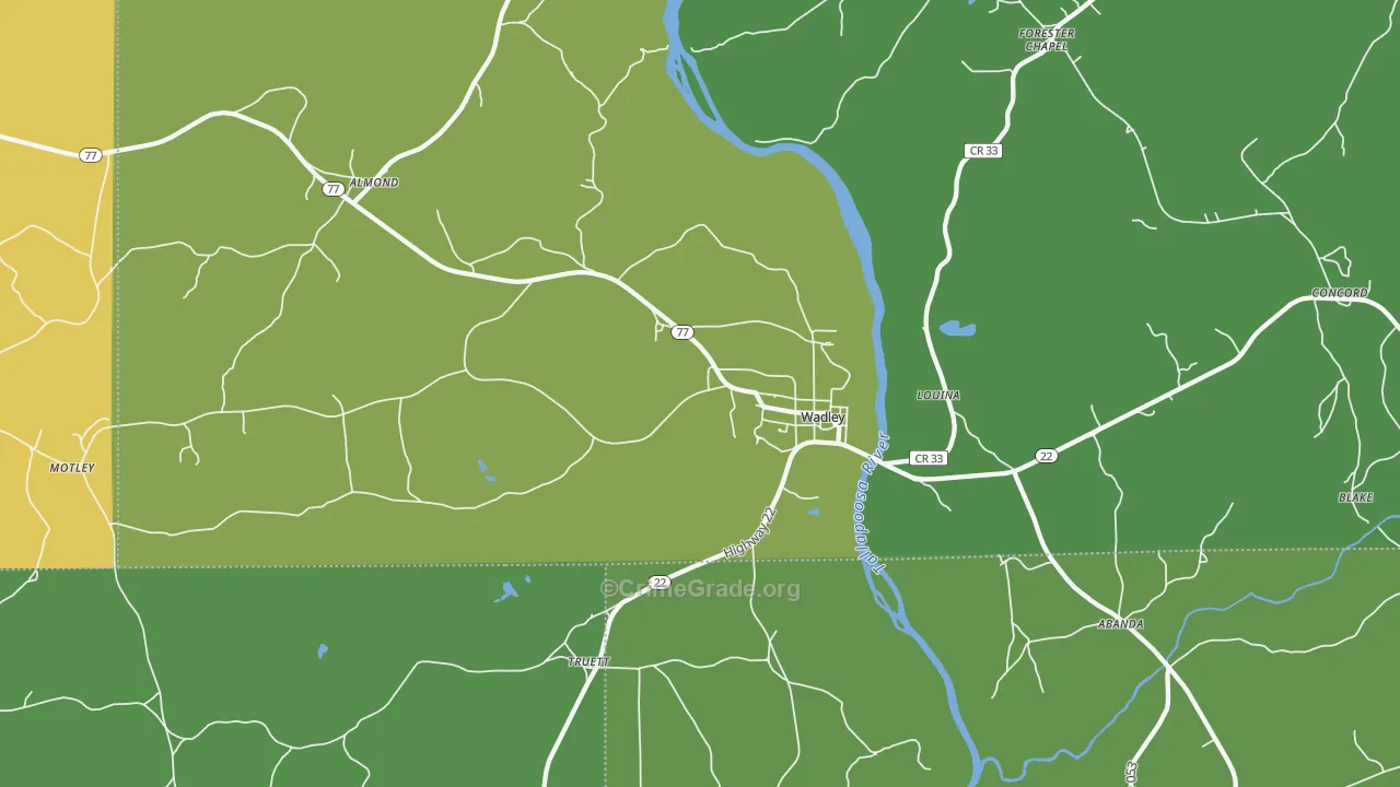 Dickert, AL Map of Vehicle Theft Rates