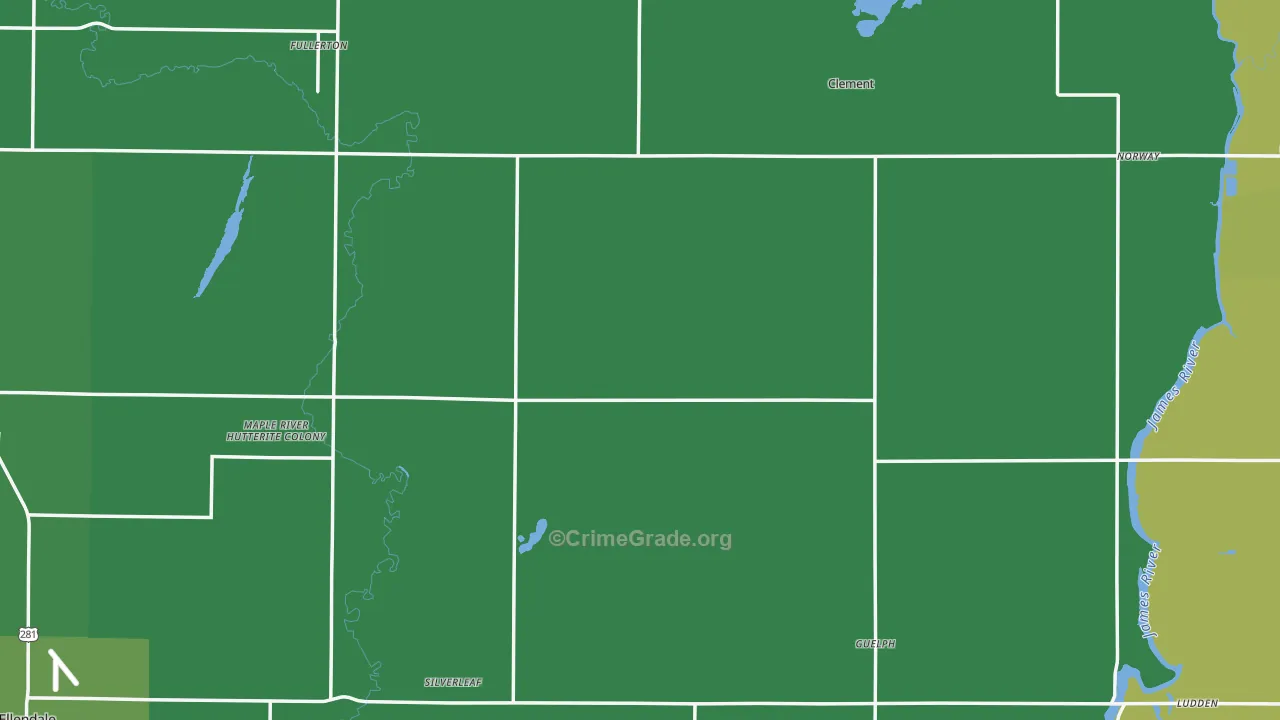 Dickey County, ND Map of Vehicle Theft Rates