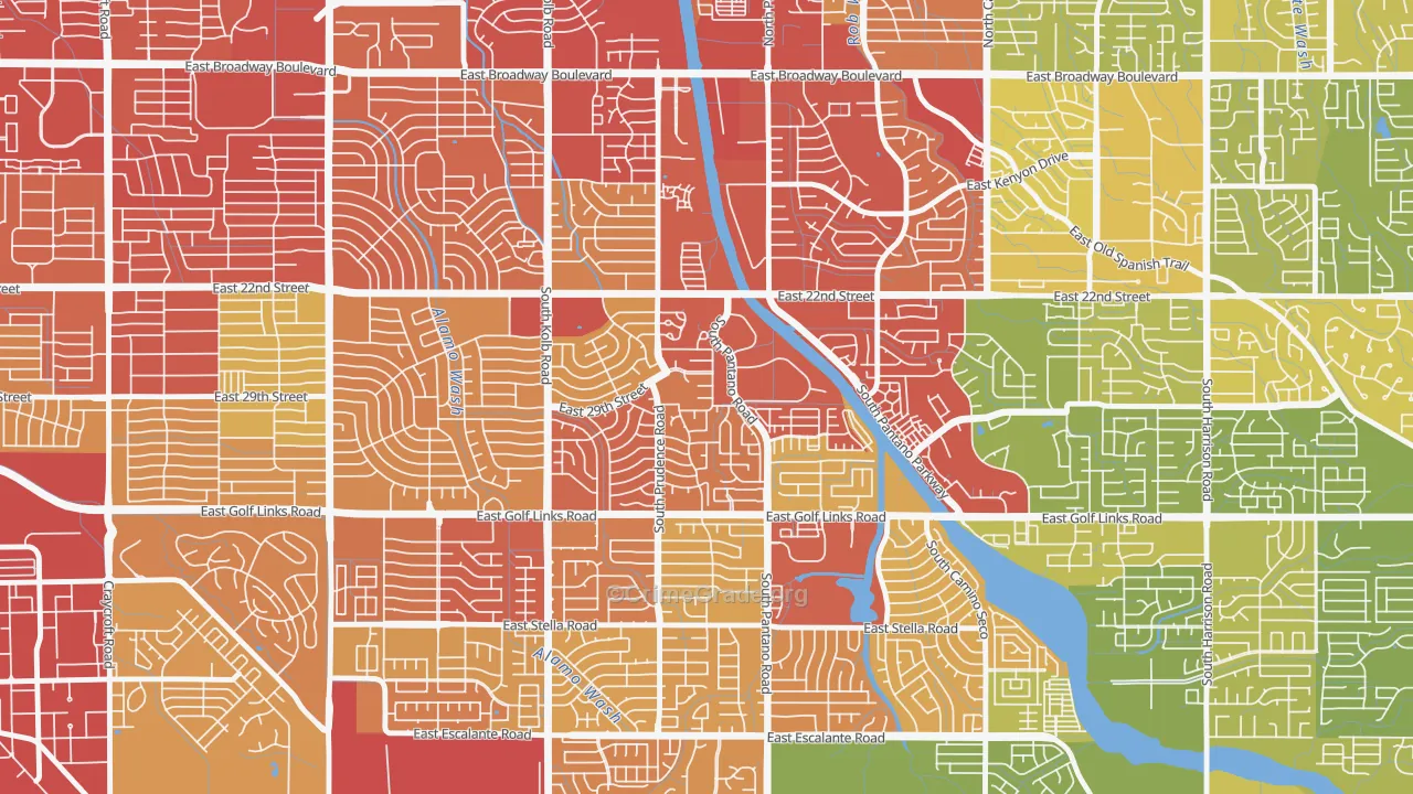 Dietz, Tucson, AZ Map of Vehicle Theft Rates