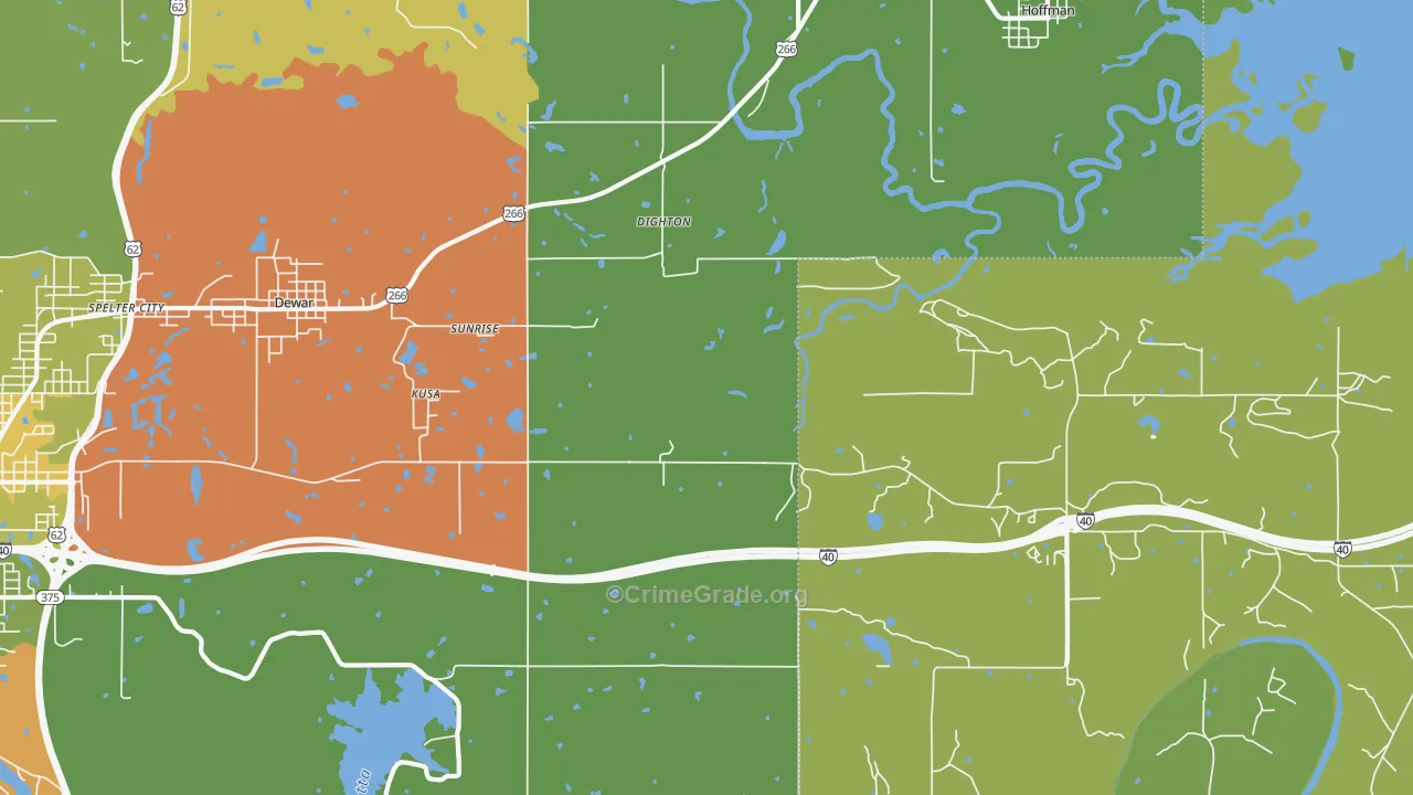 Dighton, OK Map of Vehicle Theft Rates