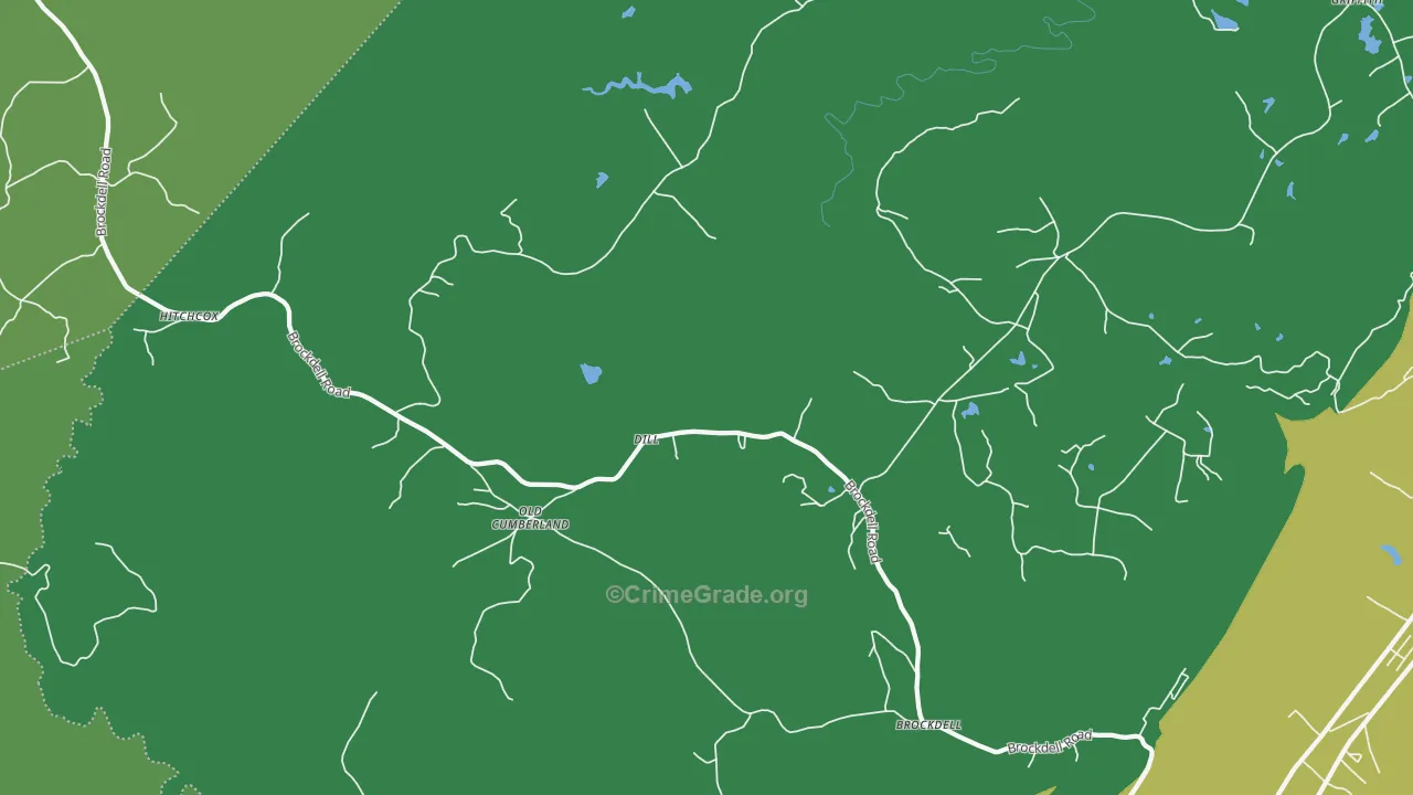 Dill, TN Map of Vehicle Theft Rates