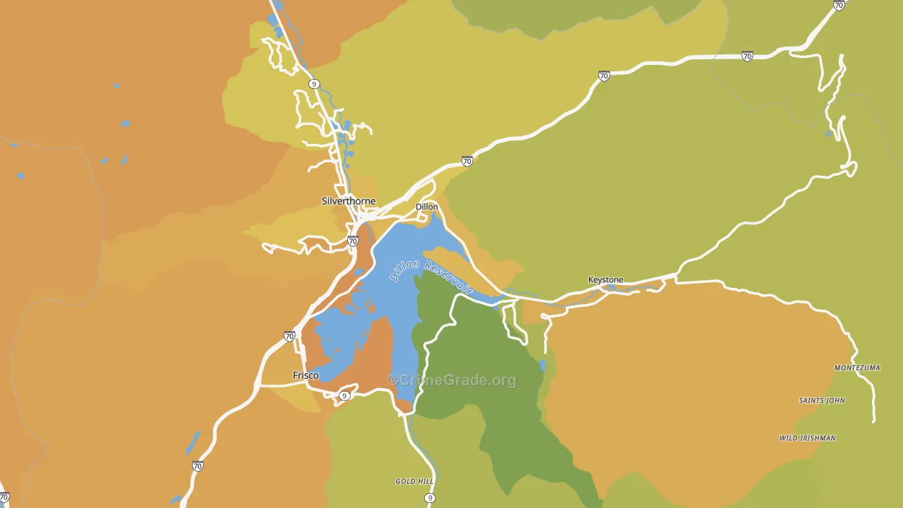 Dillon, CO Map of Vehicle Theft Rates