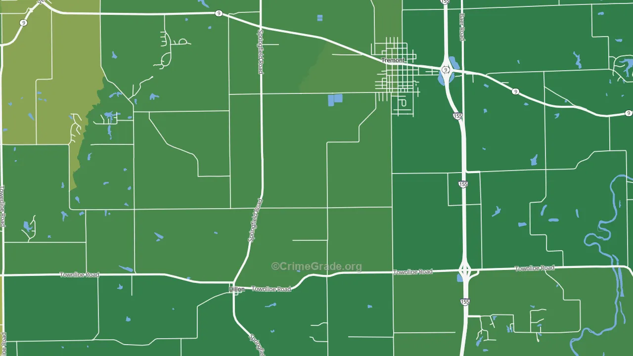Dillon, IL Map of Vehicle Theft Rates