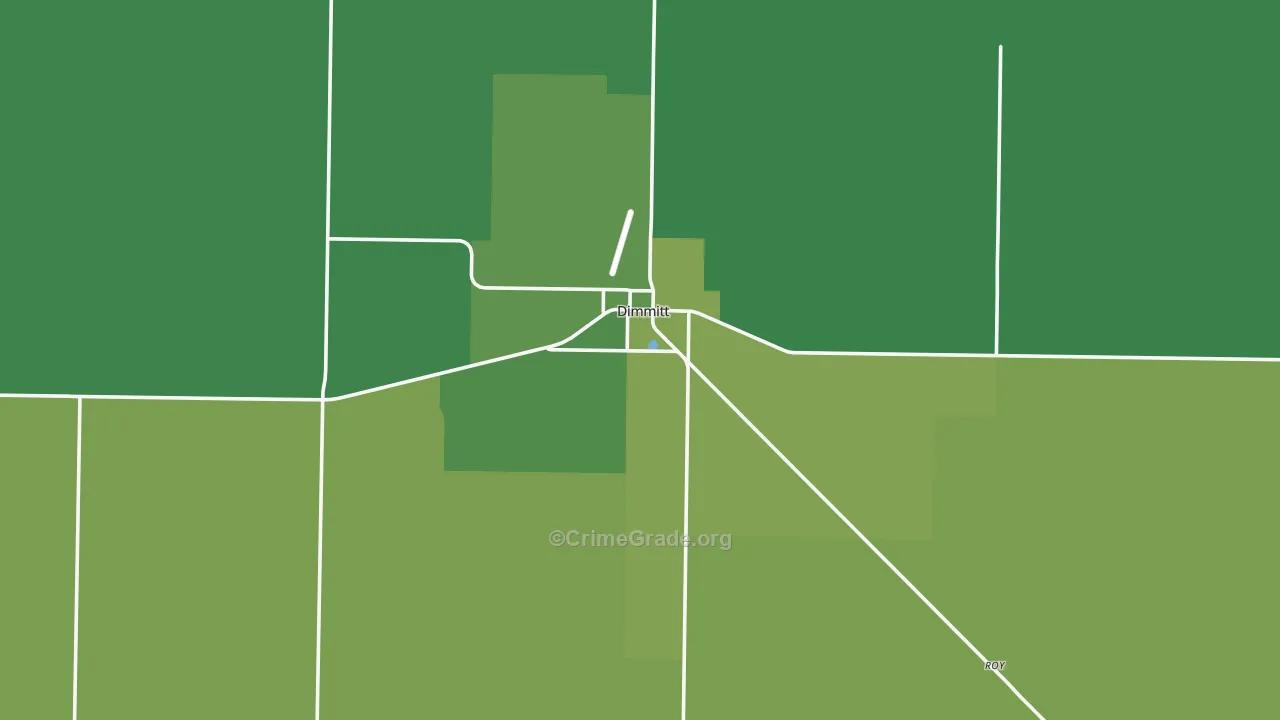 Dimmitt, TX Map of Vehicle Theft Rates