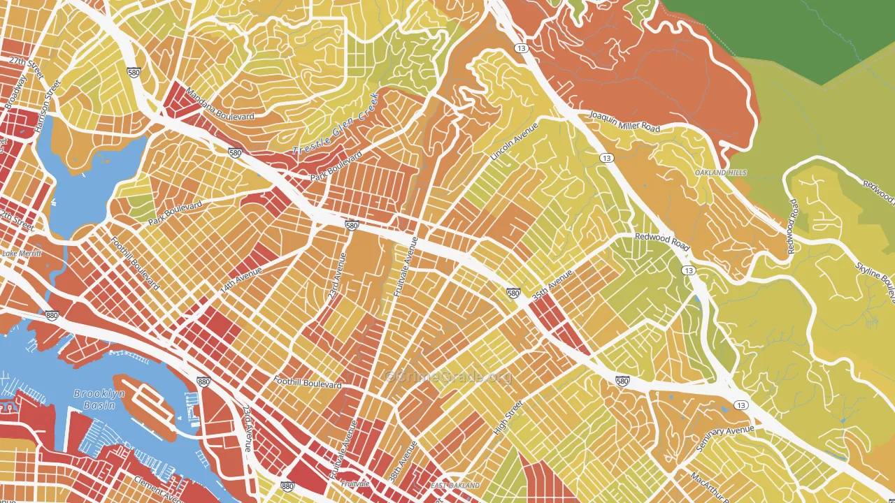 Dimond, Oakland, CA Map of Vehicle Theft Rates