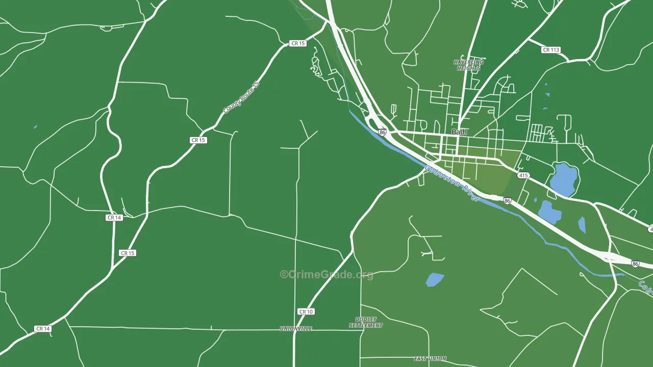Dineharts, NY Map of Vehicle Theft Rates