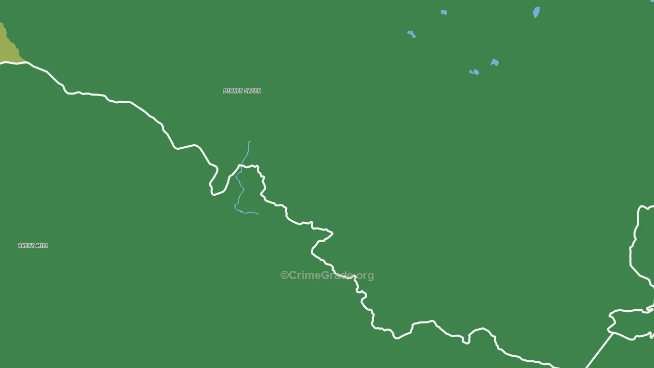 Dinkey Creek, CA Map of Vehicle Theft Rates