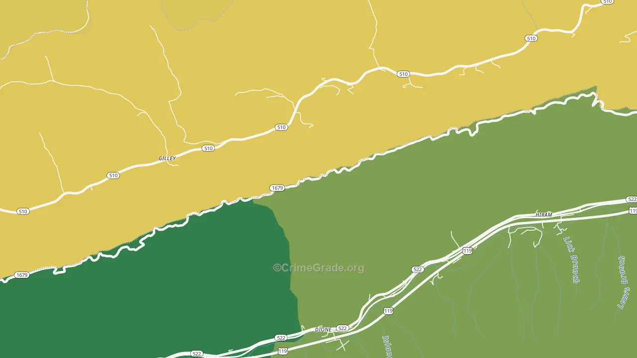 Dione, KY Map of Vehicle Theft Rates
