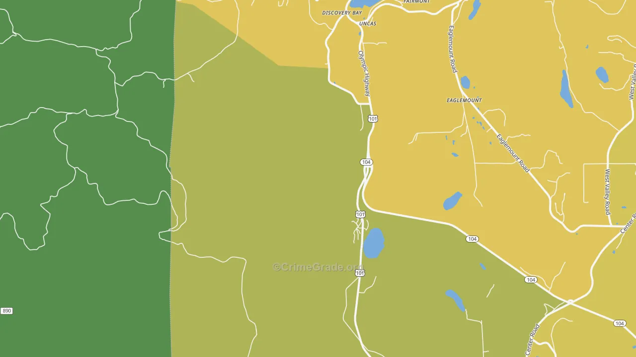 Discovery Bay, WA Map of Vehicle Theft Rates