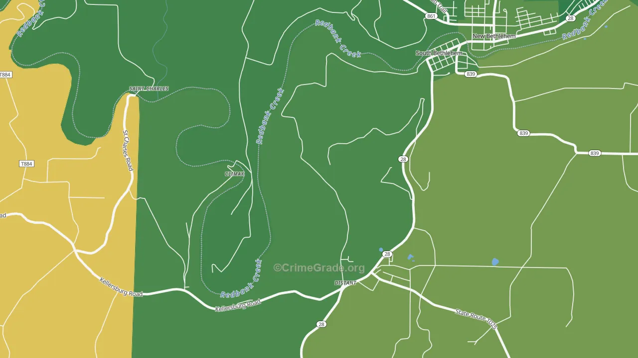 Distant, PA Map of Vehicle Theft Rates