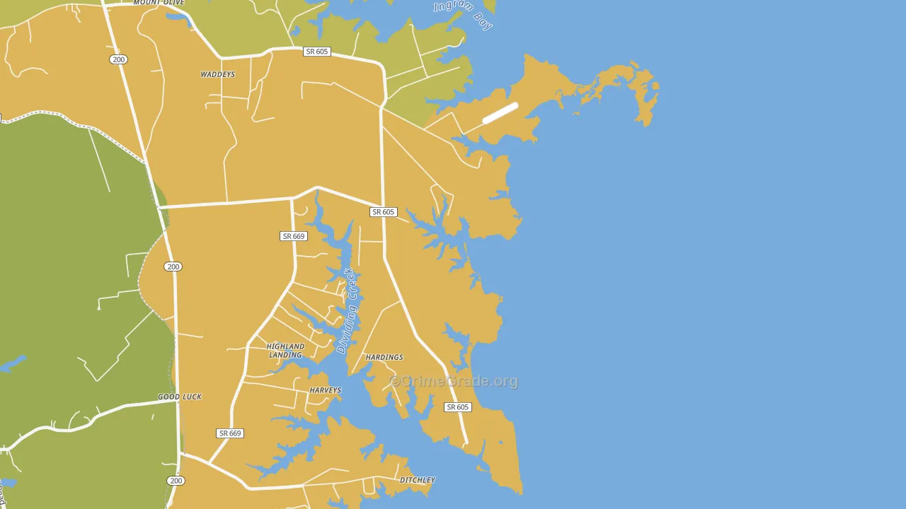 Ditchley, VA Map of Vehicle Theft Rates