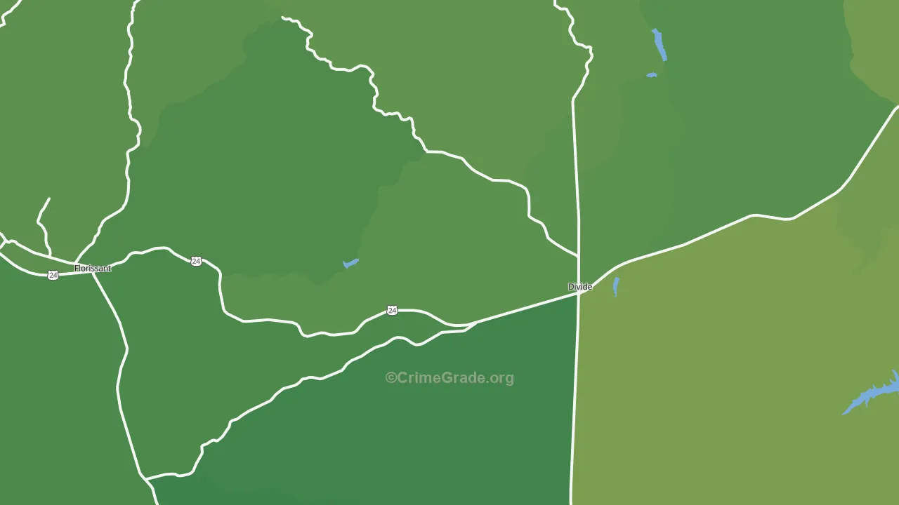 Divide, CO Map of Vehicle Theft Rates
