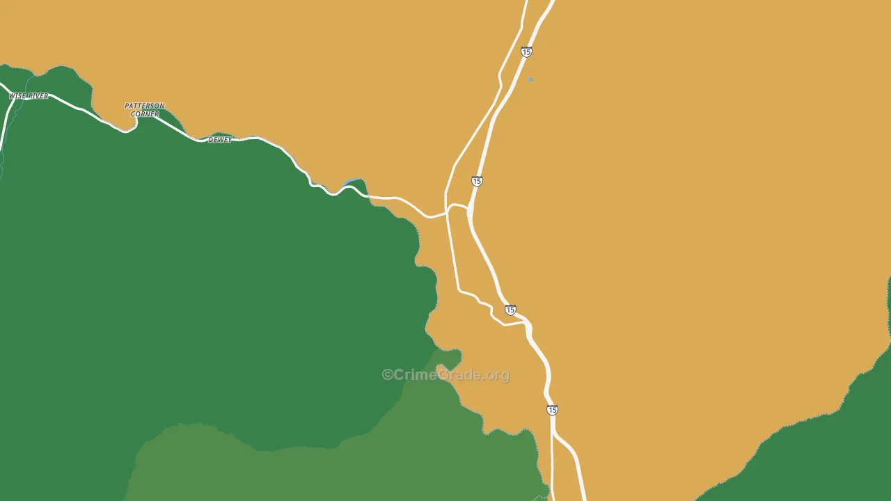 Divide, MT Map of Vehicle Theft Rates