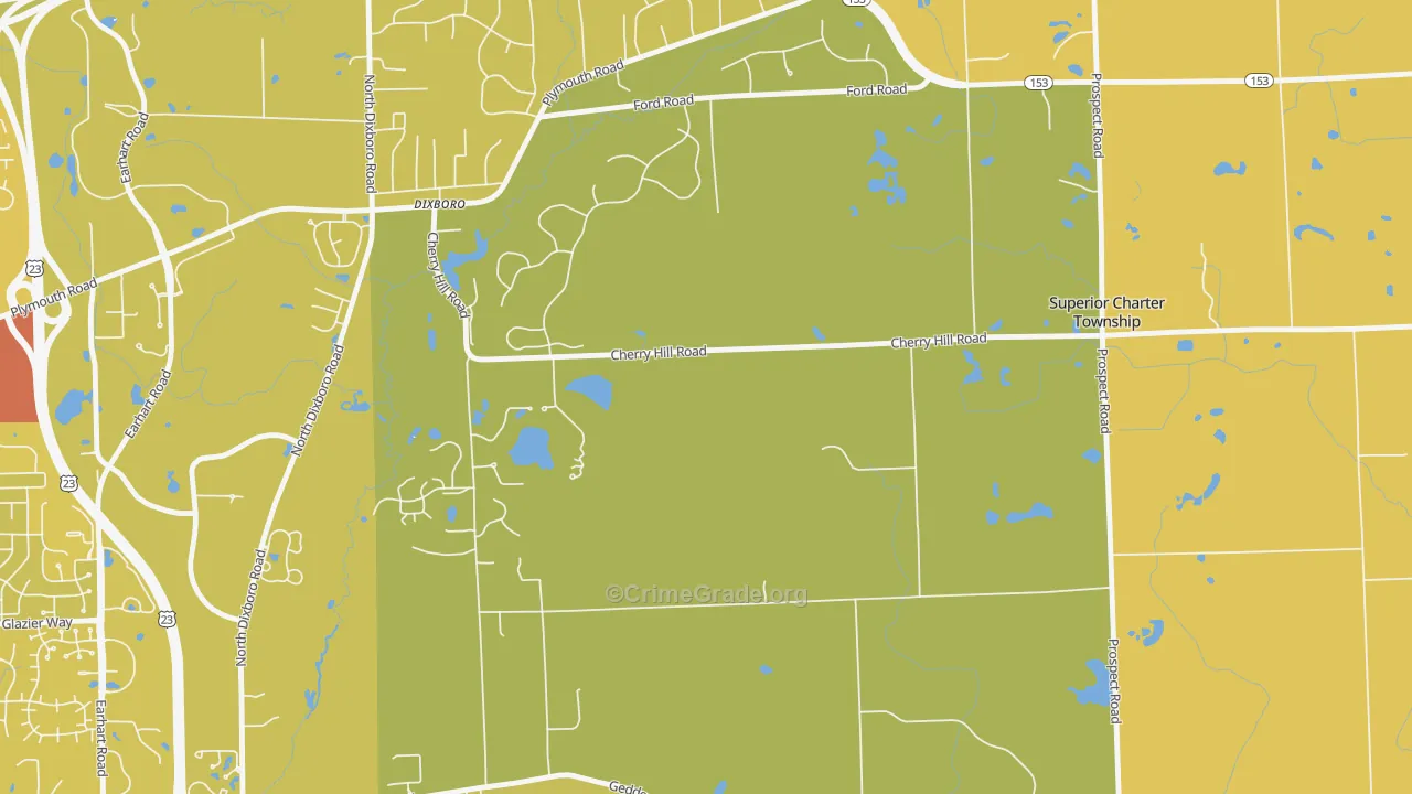 Dixboro, MI Map of Vehicle Theft Rates