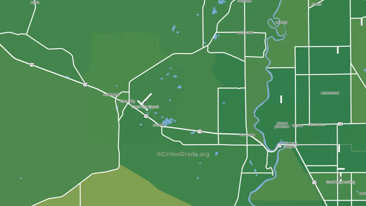 Dixie County, FL Map of Vehicle Theft Rates