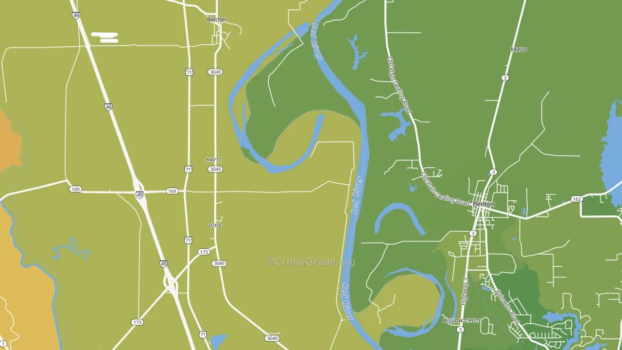 Dixie, LA Map of Vehicle Theft Rates