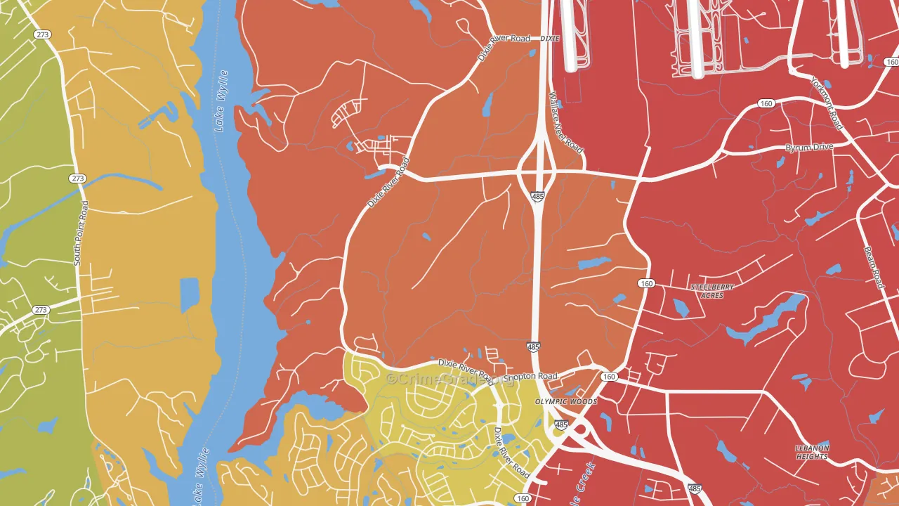 Dixie, NC Map of Vehicle Theft Rates